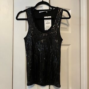 Zara Black Sequin Tank Top